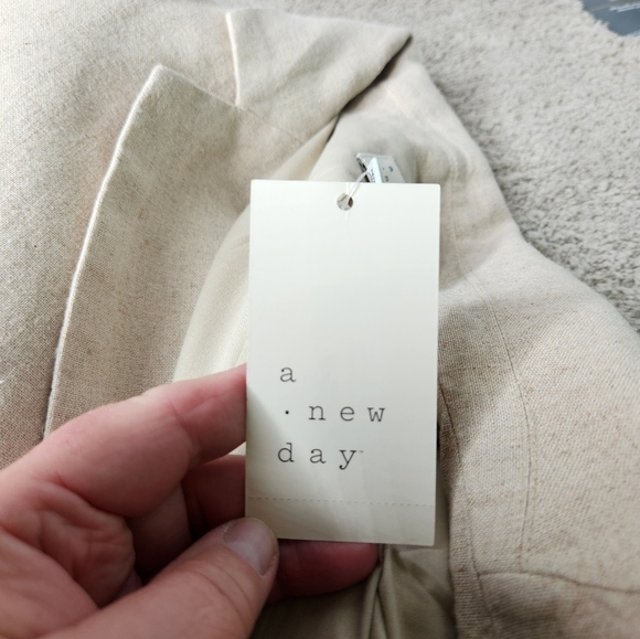 Women's Linen Blend Spring Blazer A New Day Natural Tan Size XXL - Picture 7 of 15